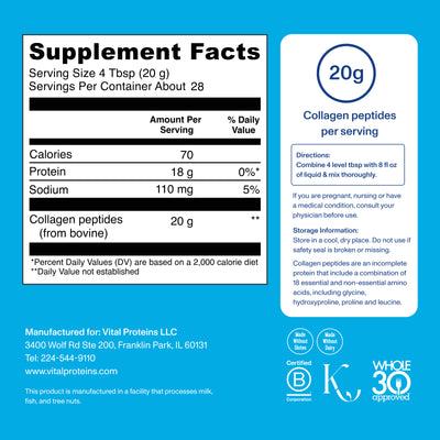 |CP20UPB| Collagen Peptides 20oz Paperboard