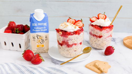 Strawberry Shortcake Protein Overnight Oats