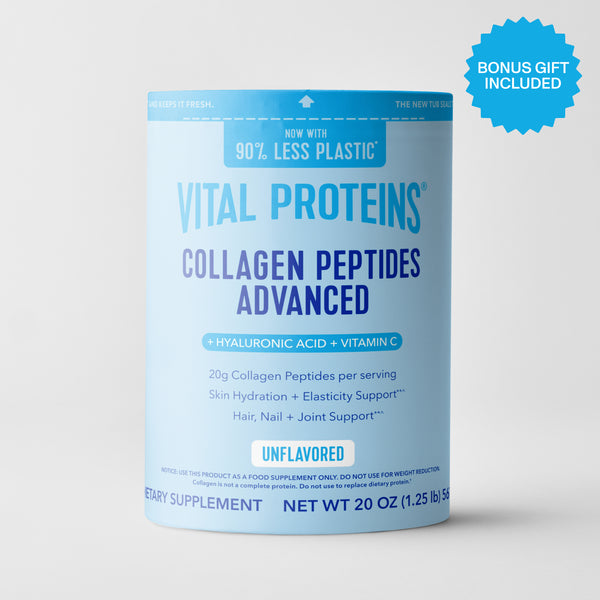 Collagen Peptides Advanced Hyaluronic Acid & Vitamin C 20oz + Free Gift Bundle