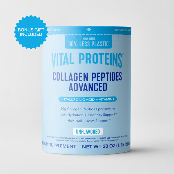 Collagen Peptides Advanced Hyaluronic Acid & Vitamin C 20oz + Free Gift Bundle
