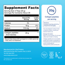 |CP20RD| Collagen Peptides 19.3oz | Supplement Facts