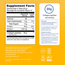 |CPVNA10X| Vanilla Collagen Peptides 11.5oz | Supplement Facts