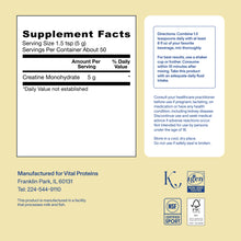 |CRTN5| Vital Proteins Creatine | Supplement Facts