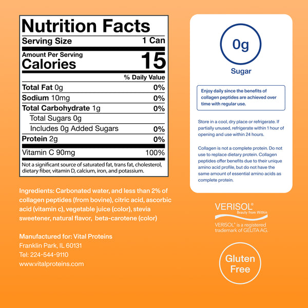 |CSWBO12| Collagen Sparkling Water Blood Orange | Supplement Facts