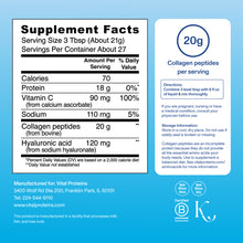 |CP20RHAVC| Collagen Peptides Advanced 20oz Canister | Supplement Facts