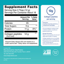 |MC07U| Marine Collagen Peptides 10oz | Supplement Facts