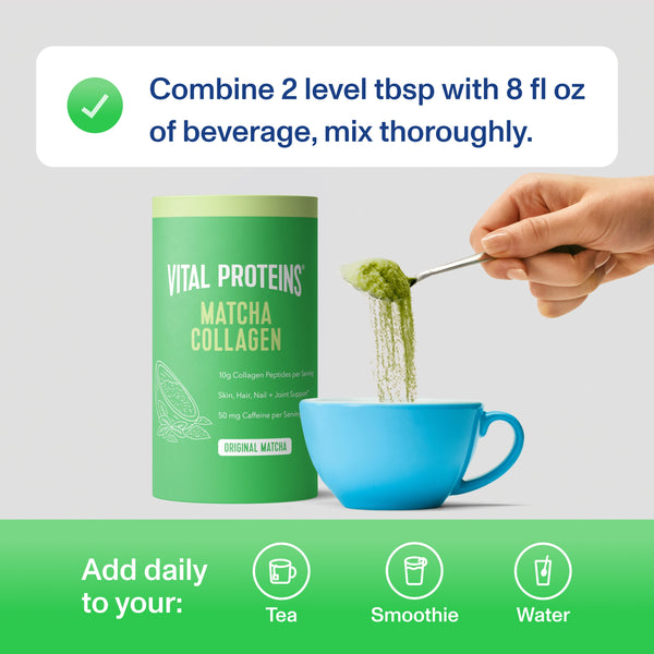 |CPM10U| Matcha Collagen Peptides 10oz | How to Use