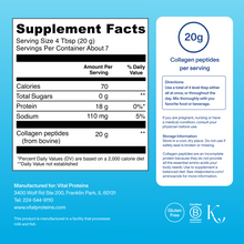 |CP05W| Collagen Peptides 5oz | Supplement Facts