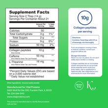 |CPM10U| Matcha Collagen Peptides 10oz | Supplement Facts